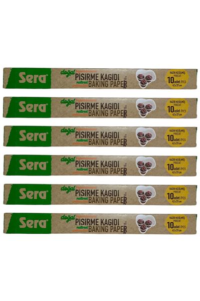 SERA 6 Natural Unwhitened Organic Baking Paper - 10 Lu X 6