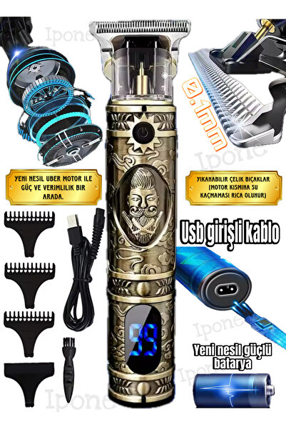 Ipone Bigboss Saç-sakal Tıraşı Için Özel Tasarlanmış Tüy Kısaltma Kişisel Bakım Tıraş Makinesi 0113
