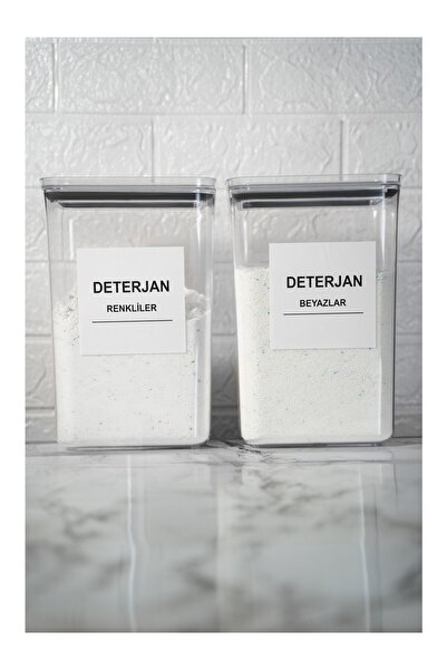 novaliz home Deterjan Kutusu 3 Lü Set Beyazlar Renkliler Ve Bulaşık Deterjanı Saklama Kutuları