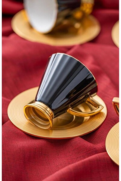 Kosova Alice Siyah Ayaklı Kahve Fincan Takımı