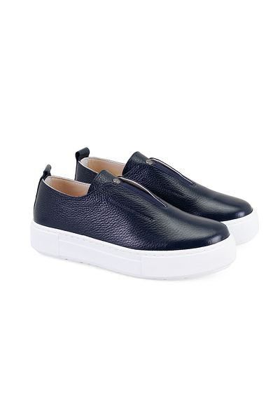 Desa Women's Navy Blue Leather Casual Shoes