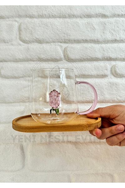 yeninesilevim İçi Üç Boyutlu Renkli Hayvan Figürlü Tombul Cam Kupa Bardak 350 mL