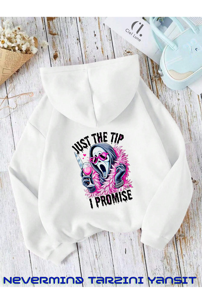 NEVERMIND Unisex Just The Μπροστινό Πίσω Φούτερ με στάμπα μεγάλου μεγέθους με κουκούλα 3 κλωστών