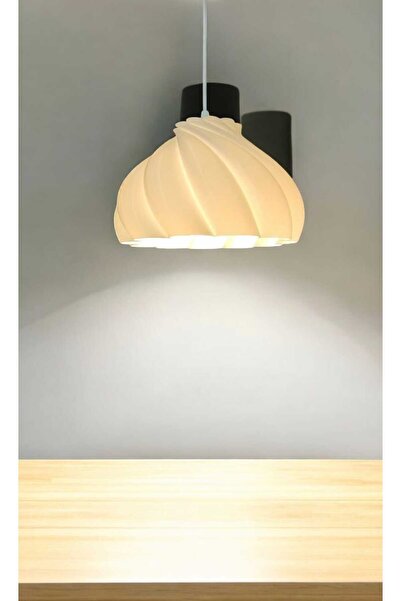 Dropcek eticaret Dekoratif Lotus Avize Yatak Odası, Mutfak, Oturma Odası Beyaz Tasarım Tekli Sarkıt Avize