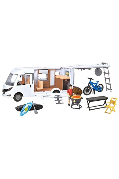 Dickie Toys Rulota Dickie Toys Camper Hymer Camping Van Class B cu figurina si accesorii