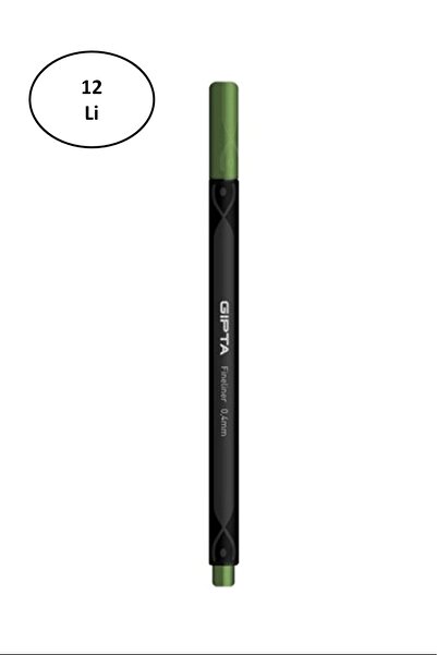 Gıpta Pine Green Fineliner Pen - 0.4 mm, Pack of 12