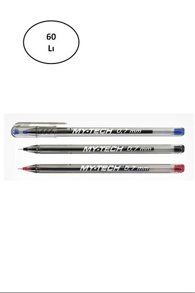 Pensan My-Tech 0.7 Mm Colored Ballpoint Pen - Pack of 60