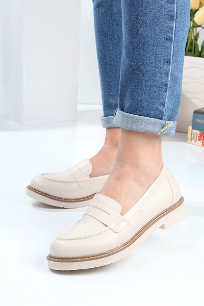 YASEMİN Visenya Γυναικεία Μπεζ Skin Thermo Sole Άνετη Εφαρμογή Καθημερινά Loafer Παπούτσια