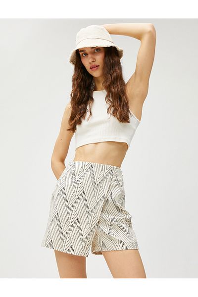 Koton Mini-Shorts-Rock mit Baumwollmuster