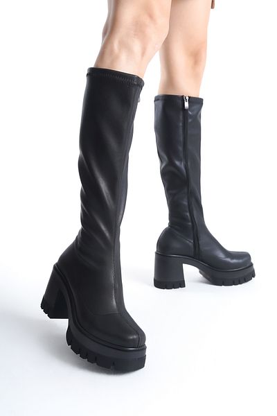 SEEM & BE Дамски черни ботуши Linda Trak Sole Stretch