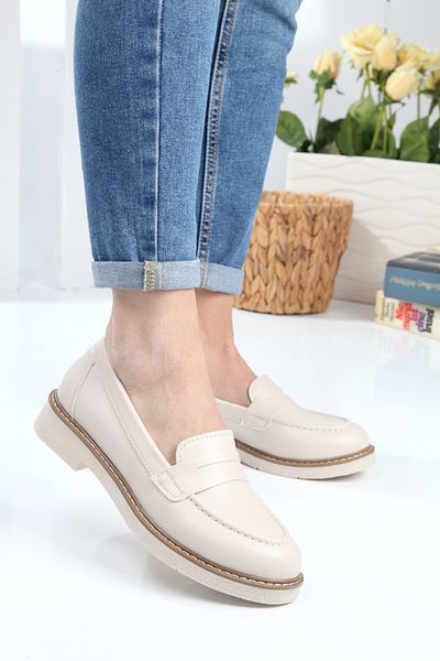 YASEMİN Visenya Γυναικεία Μπεζ Skin Thermo Sole Άνετη Εφαρμογή Καθημερινά Loafer Παπούτσια