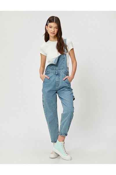 Koton Denim Overalls Pocket Detailed Cotton Lightweight Skinny Leg