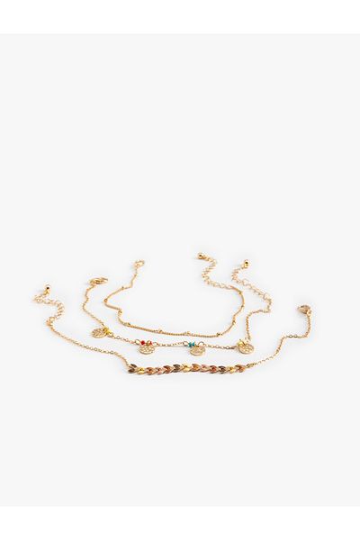 Koton Pearl Bead Detailed Anklet Set