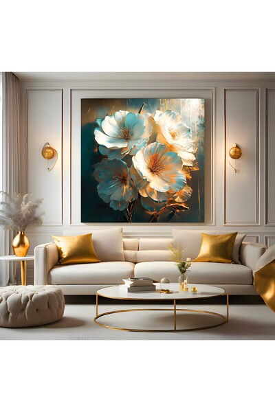 EMYA HOME Pictură pe pânză cu flori albe