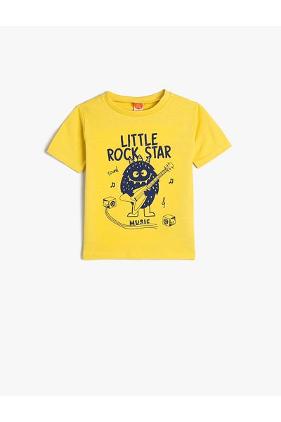 Koton Monster Printed T-Shirt Short Sleeve Crew Neck Cotton