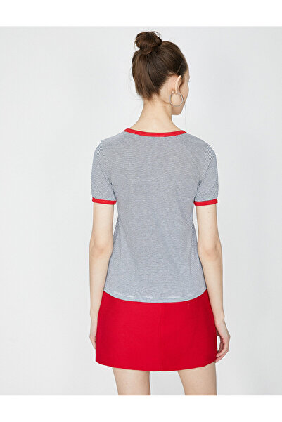 Koton Női sötétkék csíkos póló 9YAL18069OK