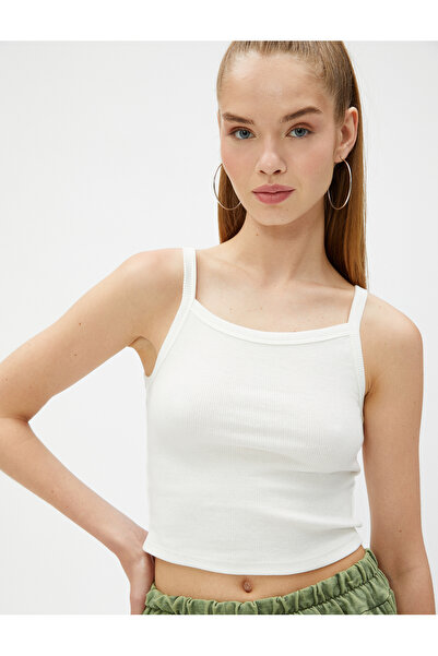 Koton Crop Atlet Basic με λεπτές τιράντες και λεπτομέρεια στον τελείωμα