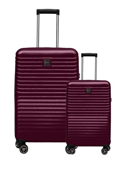 louisiana polo 2'li Valiz Seti Polikarbon Büyük Boy – Kabin Boy Valiz Bordo 1811