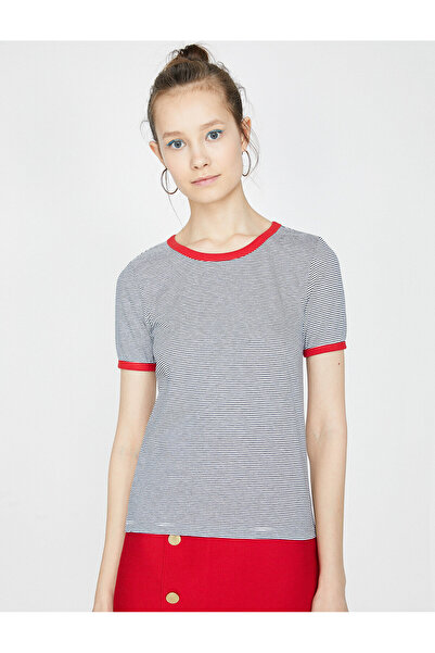 Koton Női sötétkék csíkos póló 9YAL18069OK