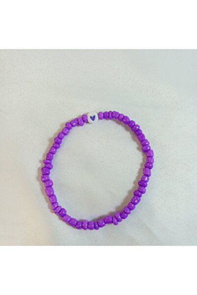 Crystal Atelier Purple Color Beaded Heart Lover Friendship Best Brends Bracelet