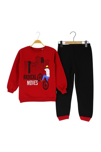 Atabay Kids Boy's 3 Rope Raised Tracksuit Set