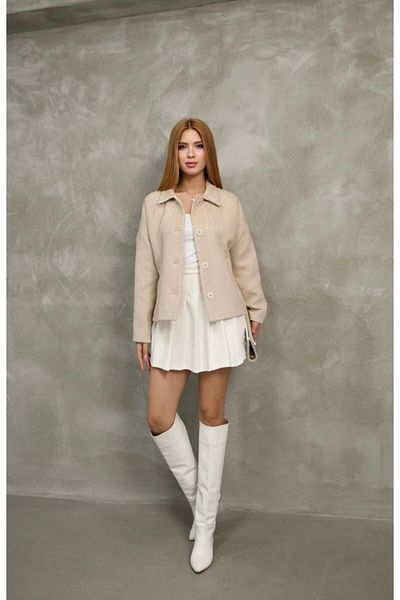 TANISA Μπουφάν Dalida Cashew με σχέδιο Houndstooth - TNS-4429