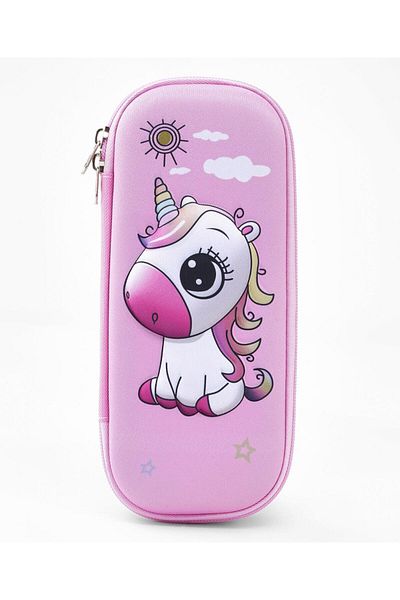 Bonfino Bonfino Unicorn Travel Pencil Case, Sturdy, Zipper Closure,  23 x 11 x 4 cm, 5 Years+ - Pink
