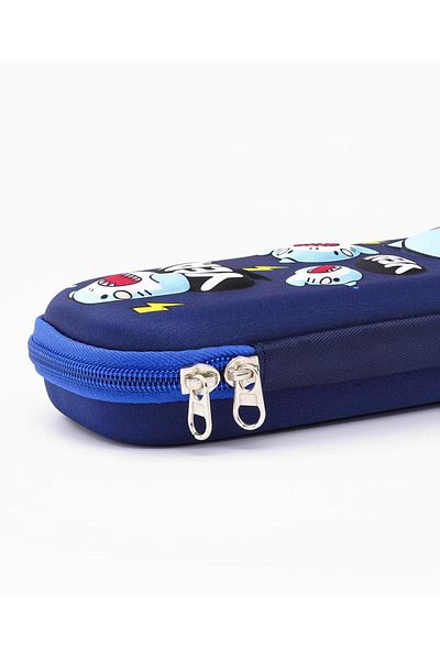 Bonfino Bonfino Shark Theme Pencil Case, Sturdy, Zipper Closure, 23 x 11 x 4 cm, 5 Years+ - Blue