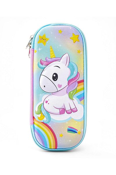 Bonfino Bonfino Unicorn Theme Pencil Case, Sturdy, Zipper Closure, 23 x 11 x 4 cm, 5 Years+ - Multicolor