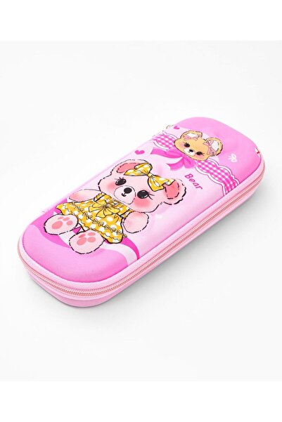 Bonfino Bonfino Bear Theme Pencil Case, Sturdy, Zipper Closure,23 x 11 x 4 cm, 5 Years+ - Pink
