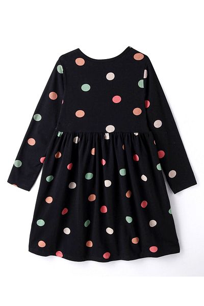 Primo Gino Primo Gino Polka Dots Printed Dress - Black
