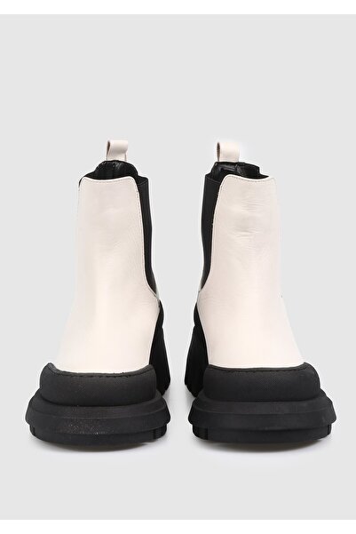 Provoq Kožené Bílé Dámské Kozačky