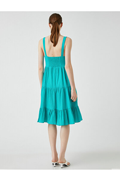 Koton Midikleid mit Rüschen und dicken Trägern