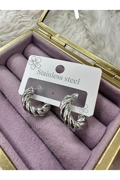 YASİN TOPÇU Steel Silver Earrings
