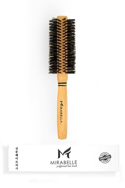 Mirabelle Natural Horsehair Pro Blow Dry Brush High Temperature Resistant Wooden Handle Large Size