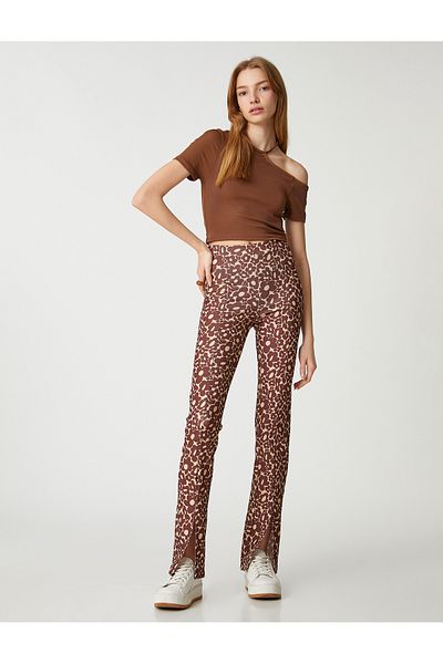 Koton Crop T-Shirt One Shoulder Kurzarm gerippt