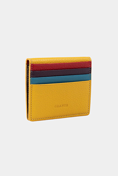 Grande 762-g Yellow Genuine Leather Horizontal Magnet Card Holder Flother