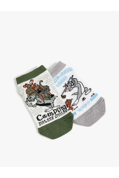 Koton Set de 2 șosete imprimate Tom și Jerry cu licență