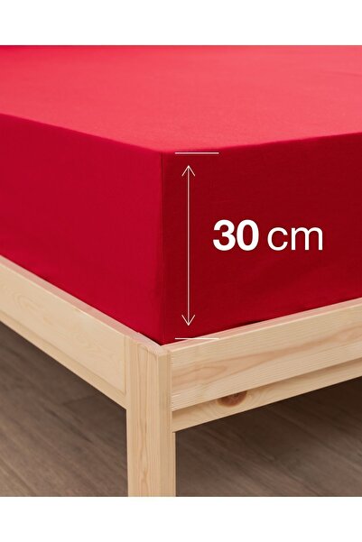 MODELHOME طقم ملاءة سرير مطاطية حمراء من Ranforce Akfil مع غطاء وسادة مفرد ومزدوج وكينج