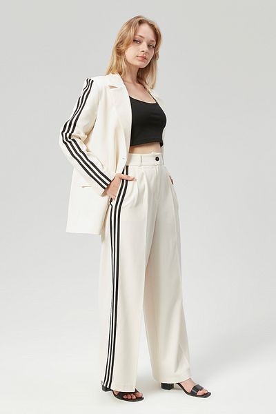 Bolivente Stripe Detailed Women's Palazzo Trousers