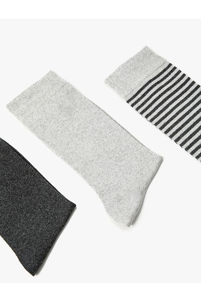 Koton Striped 3-Piece Socks Set Multicolored