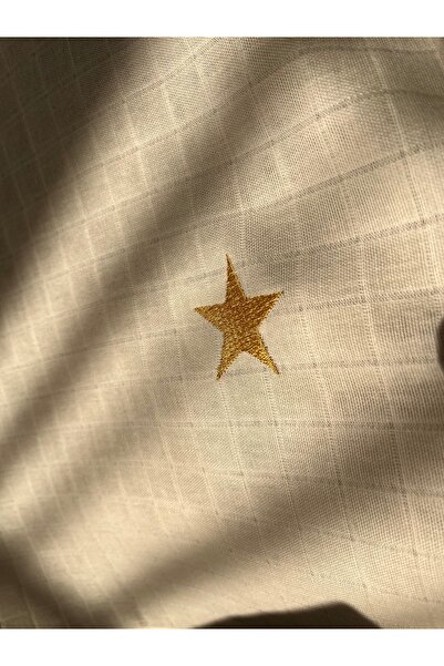 runbaby 75X75 cm Embroidered Single Layer Muslin Baby Blanket (Star Embroidery)