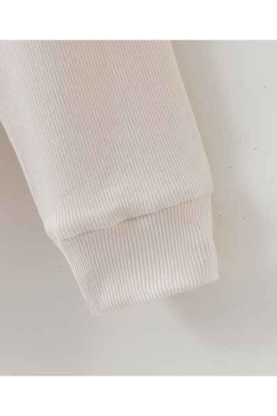 Babyhug SAPS Cotton Blend Solid Full Sleeves Winter Wear Night Suit/Co-ord Set - Beige