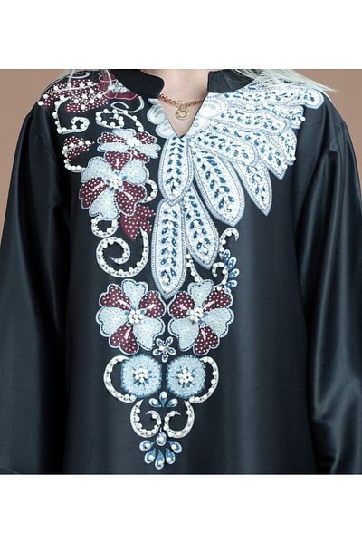 IKKXA Modern Embelished Printed Jalabiya