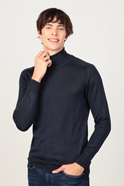 Tudors Men's Slim Fit Slim Fit Full Turtleneck Plain Knitwear Sweater