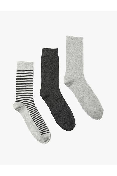 Koton Striped 3-Piece Socks Set Multicolored