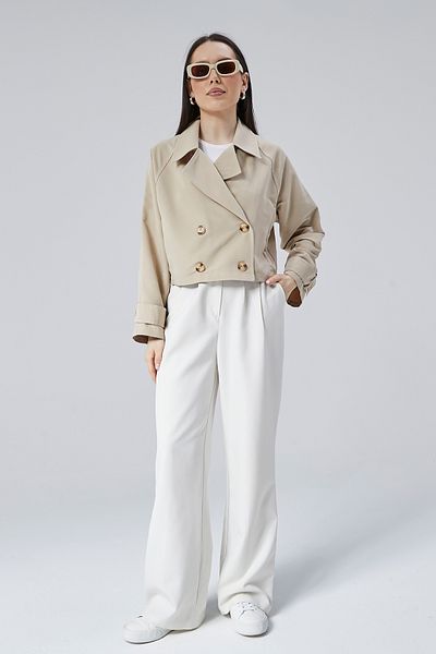 Bolivente Double Breasted Cut Women's Crop Trench Coat