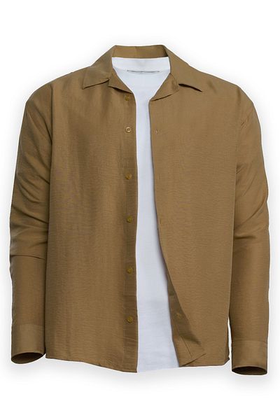 King Brothers Πουκάμισο Ayrobin Λινό Look Textured Slim Unisex Boyfriend πουκάμισο