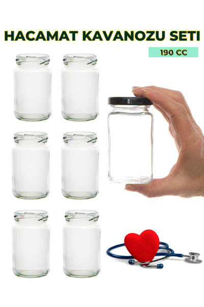 Milea 6 Adet Sağlıklı Cam Hacamat Kavanoz Kupa Seti 190 Cc