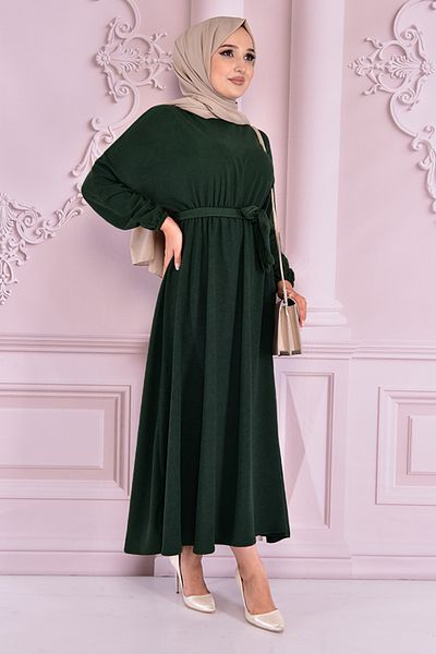 ModaMerve Emerald Belted Dress - End5301